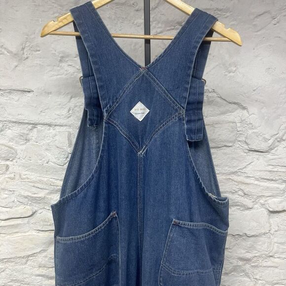 Vintage Big Mac Square Bak Overalls Denim Carpenter Button Fly 80s 40x30 - Picture 6 of 9